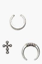 Boohoo Georgia Cross And Horn Earring