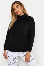 Boohoo Oversized Embroidered Funnel Neck Sweat