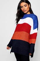 Boohoo Oversized Stripe Knitted Jumper