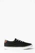 Boohoo Black Skater Style Canvas Lace Up Plimsolls