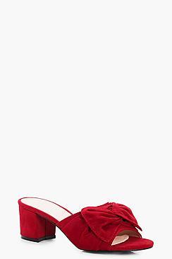Boohoo Ebony Bow Trim Mule Heel