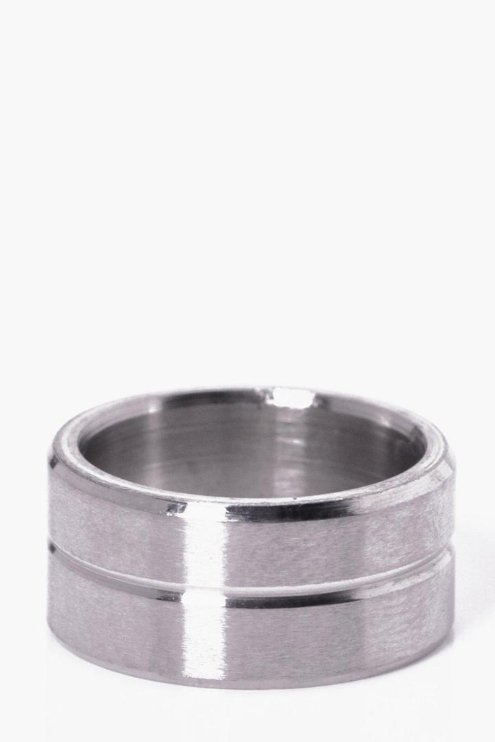Boohoo Brushed Silver Ring Silver