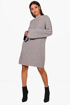 Boohoo Wide Sleeve Knitted Dress