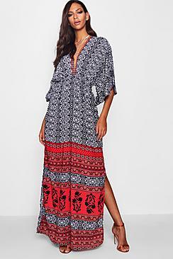 Boohoo Danielle Kimono Sleeve Maxi Dress