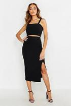 Boohoo Woven Crop Top & Mini Skirt Co-ord