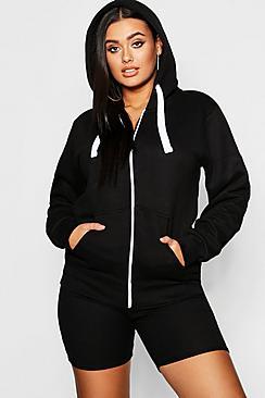 Boohoo Plus Zip Through Hooded Sweat