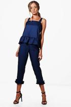 Boohoo Lizzie Frill Detail Tailored Trouser