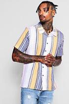 Boohoo Thin Stripe Revere Short Sleeve Shirt