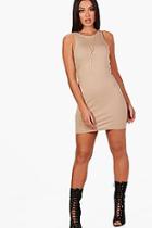 Boohoo Racer Front Jersey Bodycon Dress