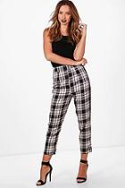 Boohoo Nicole Woven Large Check Slim Fit Trousers