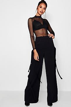 Boohoo Mila Woven Tassel & Pocket Utility Trouser