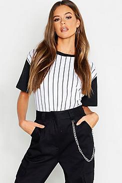 Boohoo Colour Block Oversized Stripe T-shirt