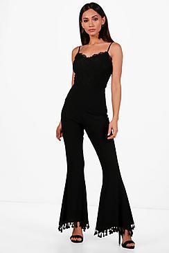 Boohoo Petite Molly Flare Trouser-tassel Trim