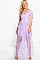 Boohoo Plus Elin Boutique Embellished Maxi Dress Lilac
