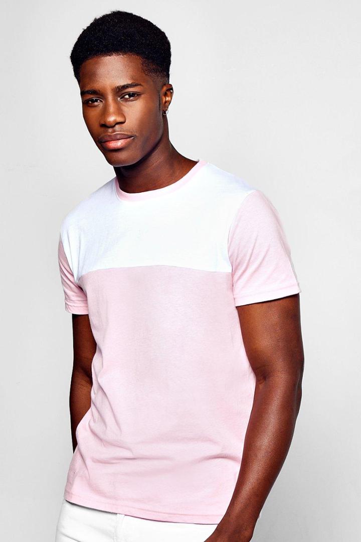 Boohoo Colour Block T Shirt Pink
