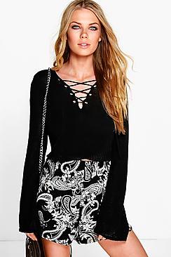 Boohoo Lily Paisley Print Flippy Shorts