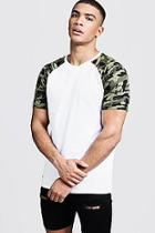 Boohoo Camo Raglan Crew Neck T-shirt