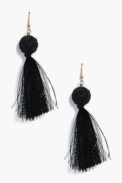 Boohoo Louise Beaded Tassel Earrings