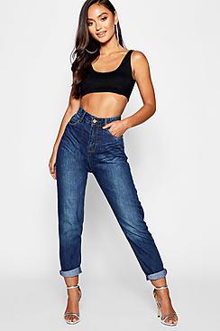Boohoo Petite High Rise Mom Jeans