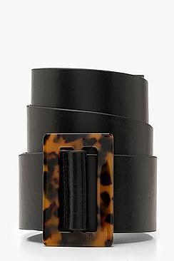 Boohoo Wide Resin Buckle Belt