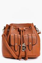 Boohoo Amy Metal Clasp Pocket Front Duffle Bag