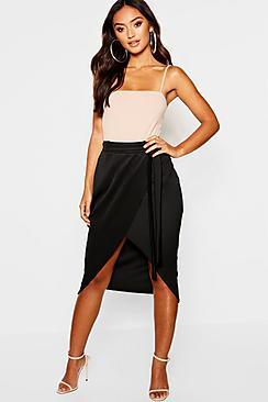 Boohoo Petite Wrap Over Tie Belt Kimono