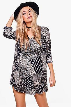 Boohoo Charly Paisley Swing Dress