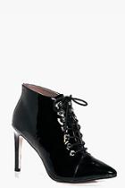 Boohoo Jemima Pointed Lace Up Boot