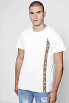 Boohoo Crew Pocket T-shirt With Aztec Print