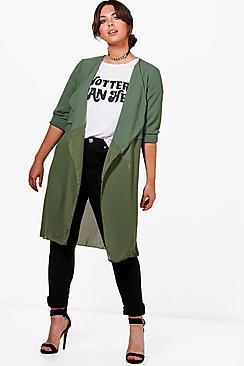 Boohoo Plus Sandy Chiffon Detail Duster