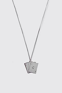 Boohoo Pack Of Cards Pendant Necklace