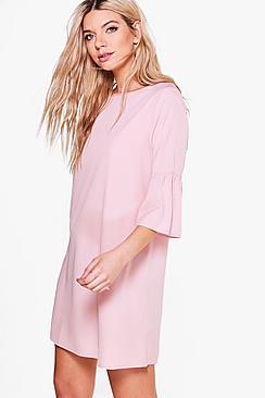 Boohoo Elouise Frill Sleeve Shift Dress