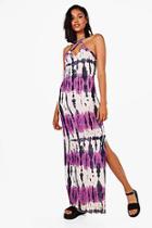 Boohoo Farah High Neck Tie Dye Maxi Dress