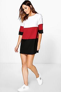 Boohoo Hana Colour Block Shift Dress