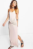 Boohoo Lucy Strappy Knot Front Maxi Dress
