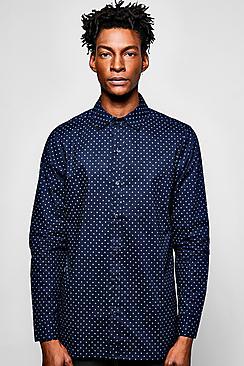 Boohoo Long Sleeve Geo Shirt