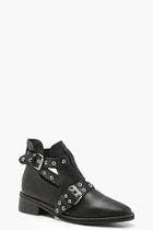 Boohoo Double Strap Chelsea Cut Work Chain Trim Boots