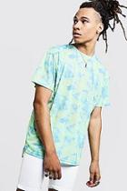 Boohoo Step Hem Loose Fit Tie Dye T-shirt With Back Print