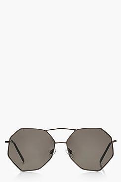 Boohoo Angular Frame Aviator Sunglasses