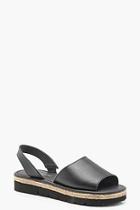 Boohoo Peeptoe Two Part Cleated Leather Sandals
