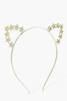 Boohoo Emilia Star Cat Ear Headband Gold