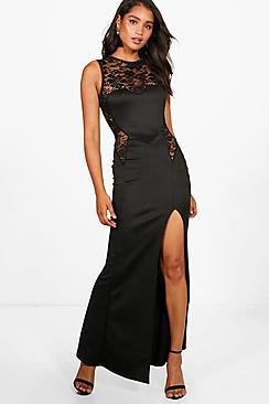 Boohoo Allana Lace Contrast Panelling Maxi Dress