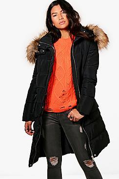 Boohoo Boutique Hannah Longline Padded Coat