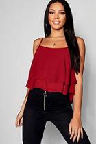 Boohoo Woven Double Layer Cami Top