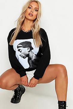 Boohoo Plus Tupac Licensed Sweat