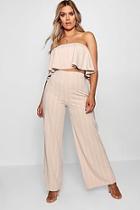 Boohoo Plus Ellie Striped Crop + Culotte Co-ord