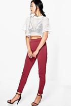 Boohoo Carmel Scuba Turn Up Skinny Trousers