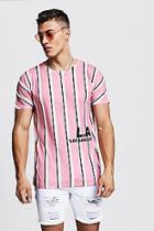 Boohoo Stripe T-shirt With L.a Print