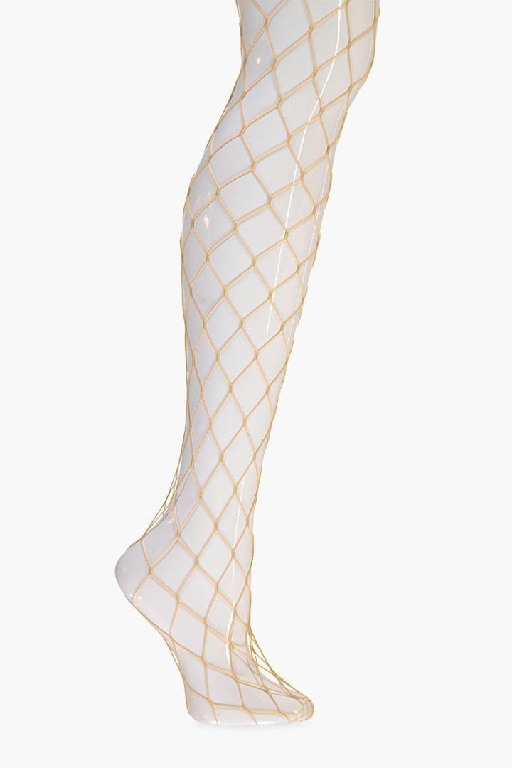 Boohoo Isabelle Coloured Jumbo Fishnet Tights Nude
