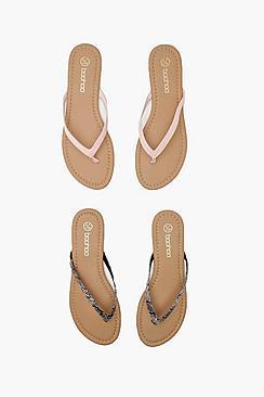Boohoo Basic 2 Pack Flip Flops